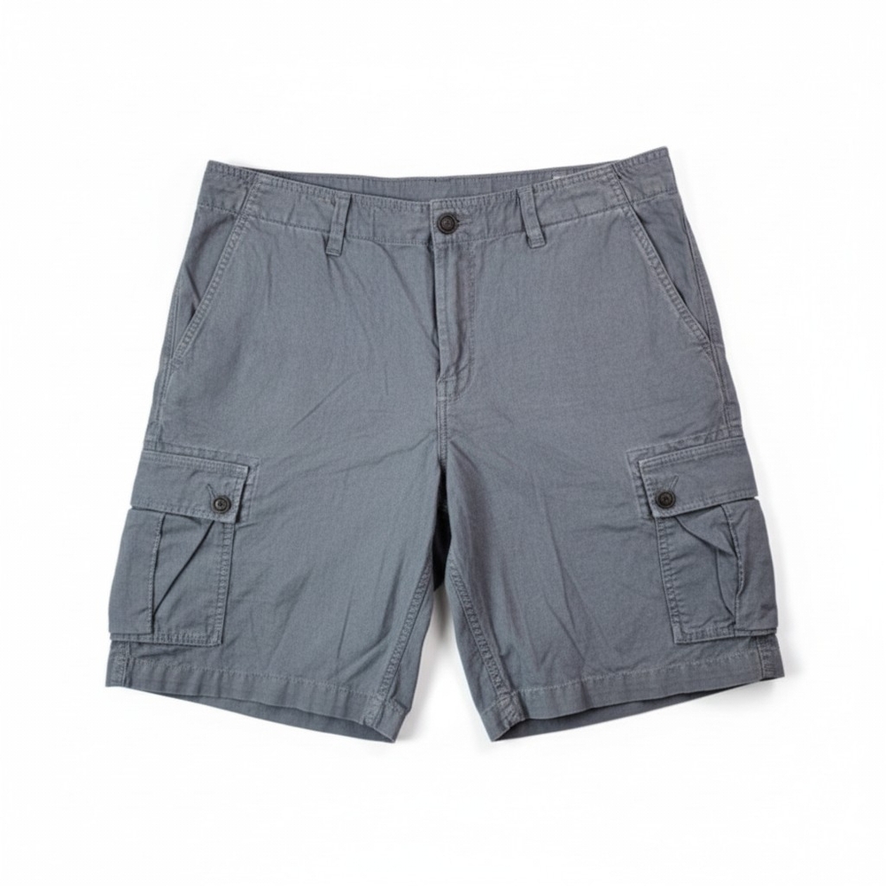Lucky Brand Men's Gray Linen-Blend Cargo Shorts - Size 36